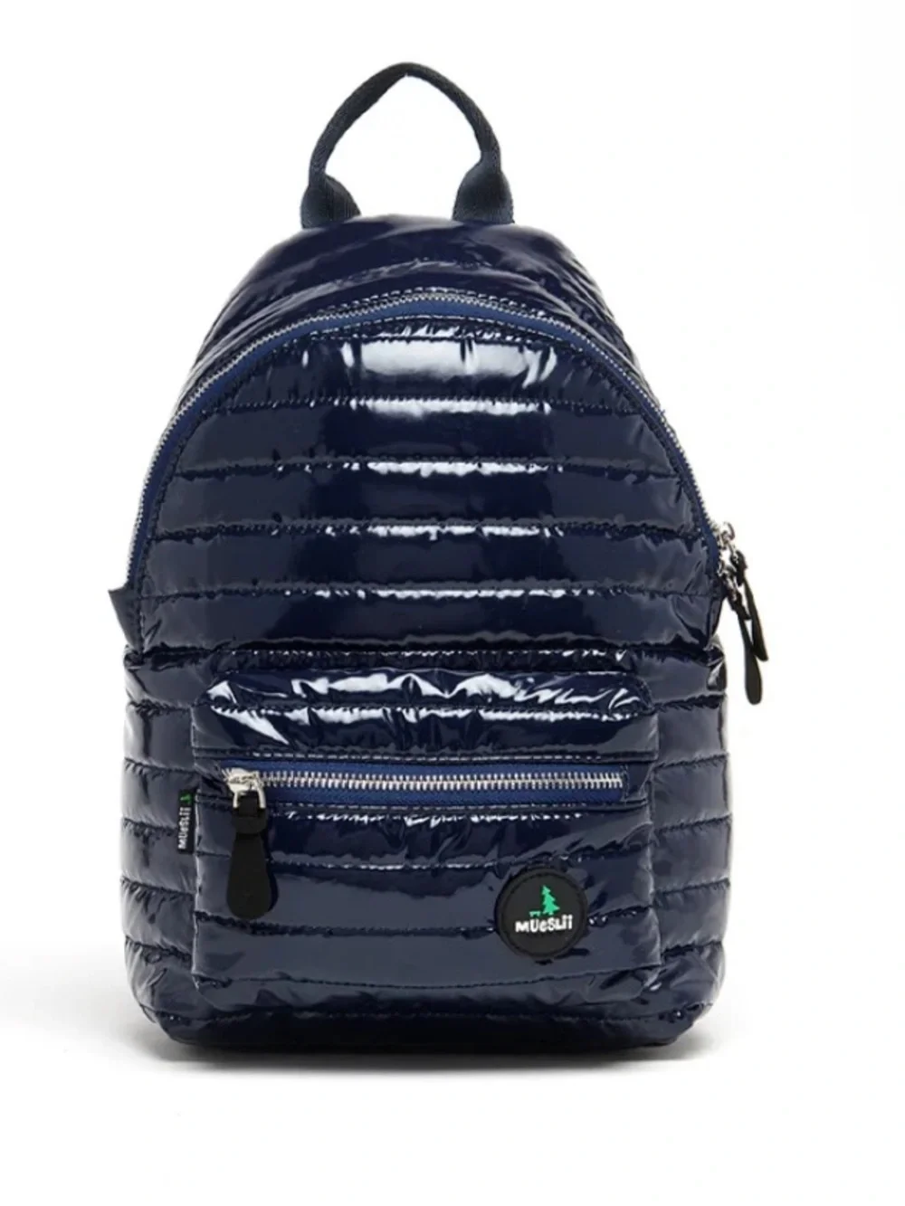 Mueslii Shiny Quilted Black Mini Backpack for Men
